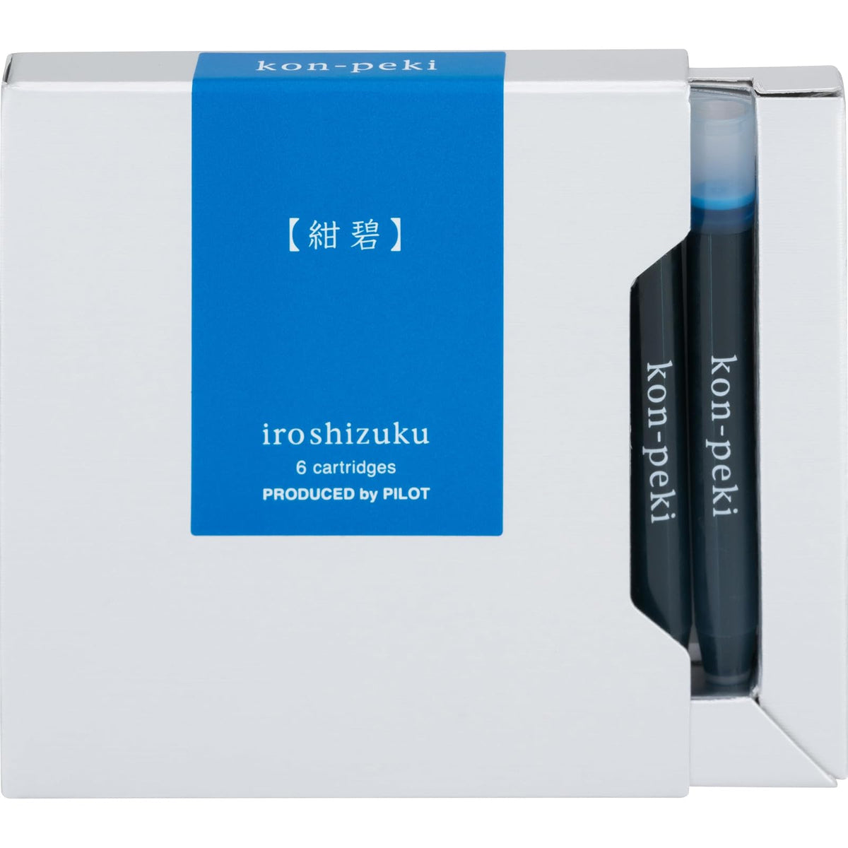 PILOT IROSHIZUKU, Kon-peki (azul turquesa), Caja con 6 cartuchos de tinta para pluma fuente