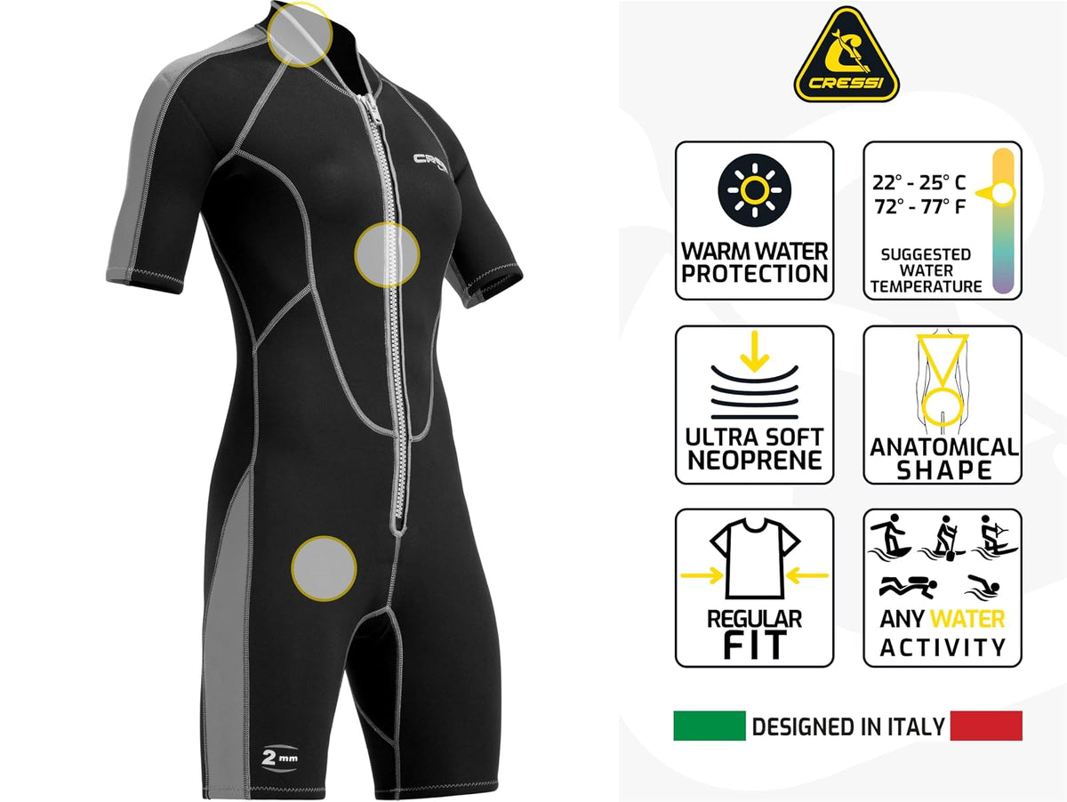 Cressi Lido 2 mm de Neopreno Premium para Mujer Shorty Wetsuit
