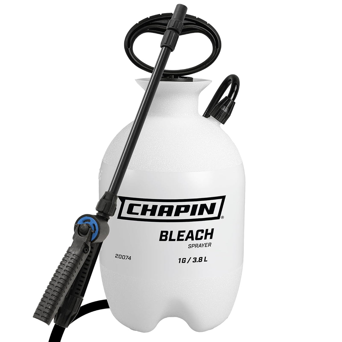 Chapin 20074: Made in The USA Disinfectant Bleach Sprayer, 1-Gallon, Adjustable Cone Nozzle, Compatible with Bleach Solutions and Fungicides, Bonus Spray Shield, Translucent White