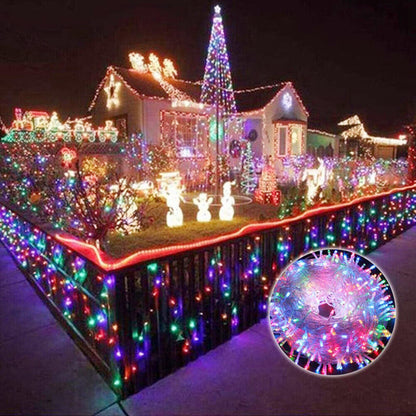 Luces Navideñas Series de Luces led - POWEROAK Luces de Navidad 10M 200LED con 8 modos de iluminación Guirnalda de Luces de Navidad para Navidad/Halloween(10M 200LED Multicolor)