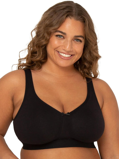 Fruit of the Loom Brasier de Algodón Sin Varillas Talla Grande - Negro 10 piezas - 38D