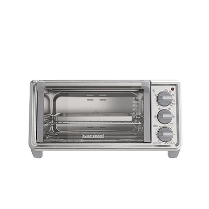 Black+Decker Horno Tostador de 4 Rebanadas con 5 Funciones, TO4130-1SDLA | 1150W, Tecnología EvenToast con 5 funciones: hornear, asar, tostar, calentar y recalentar