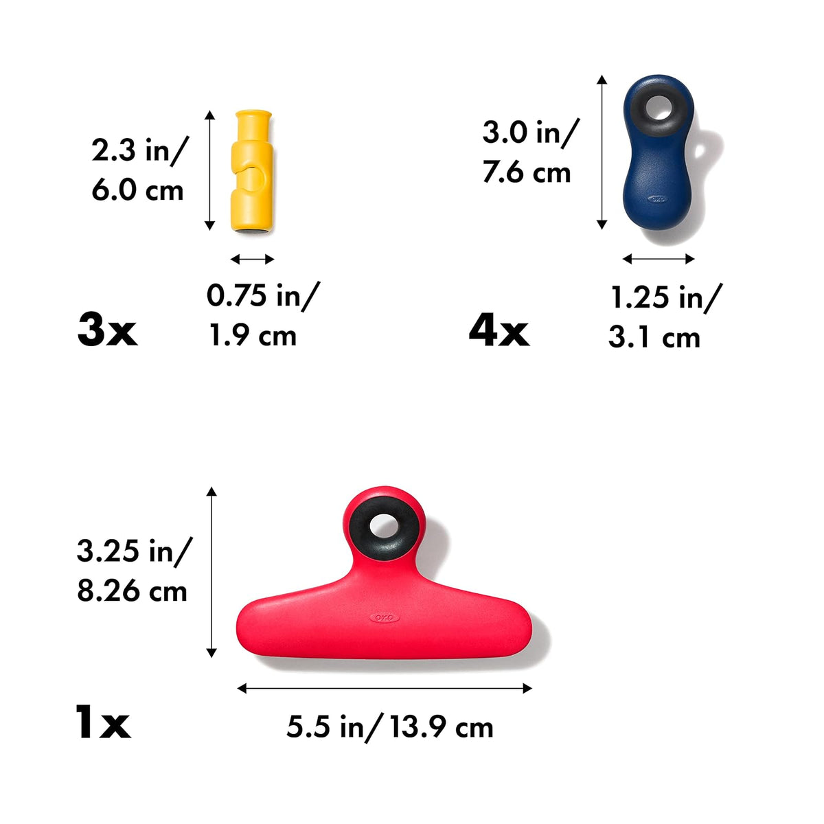 OXO Good Grips Collection - Juego de 8 clips para bolsa, surtido