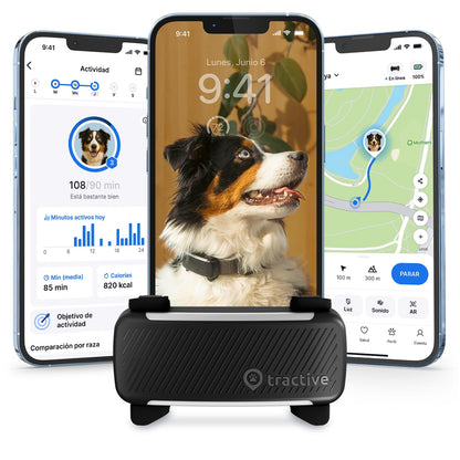 Tractive Rastreador GPS para Mascotas con Monitoreo de Salud y Valla Virtual - negro