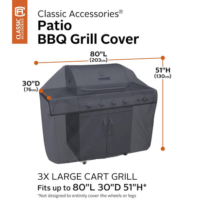 Classic Accessories - Cubierta para Parrilla de Barbacoa Resistente al Agua de 80 Pulgadas, Cubierta para Parrilla, Cubierta para Parrilla al Aire última intervensión, Cubierta para Barbacoa