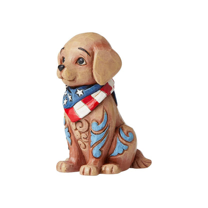 Enesco Jim Shore Heartwood Creek - Bandana patriótica para Cachorros, Figura en Miniatura, 3.5 Pulgadas, Multicolor