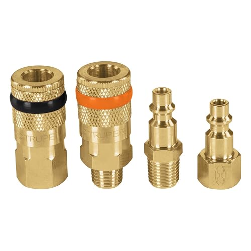Truper CORAL-4, Juego de 2 conectores y 2 coples para compresor de aire