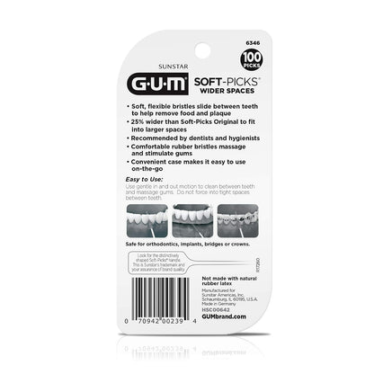GUM Púas Blandas para Espacios Amplios, 100 Unidades (Pack de 3)