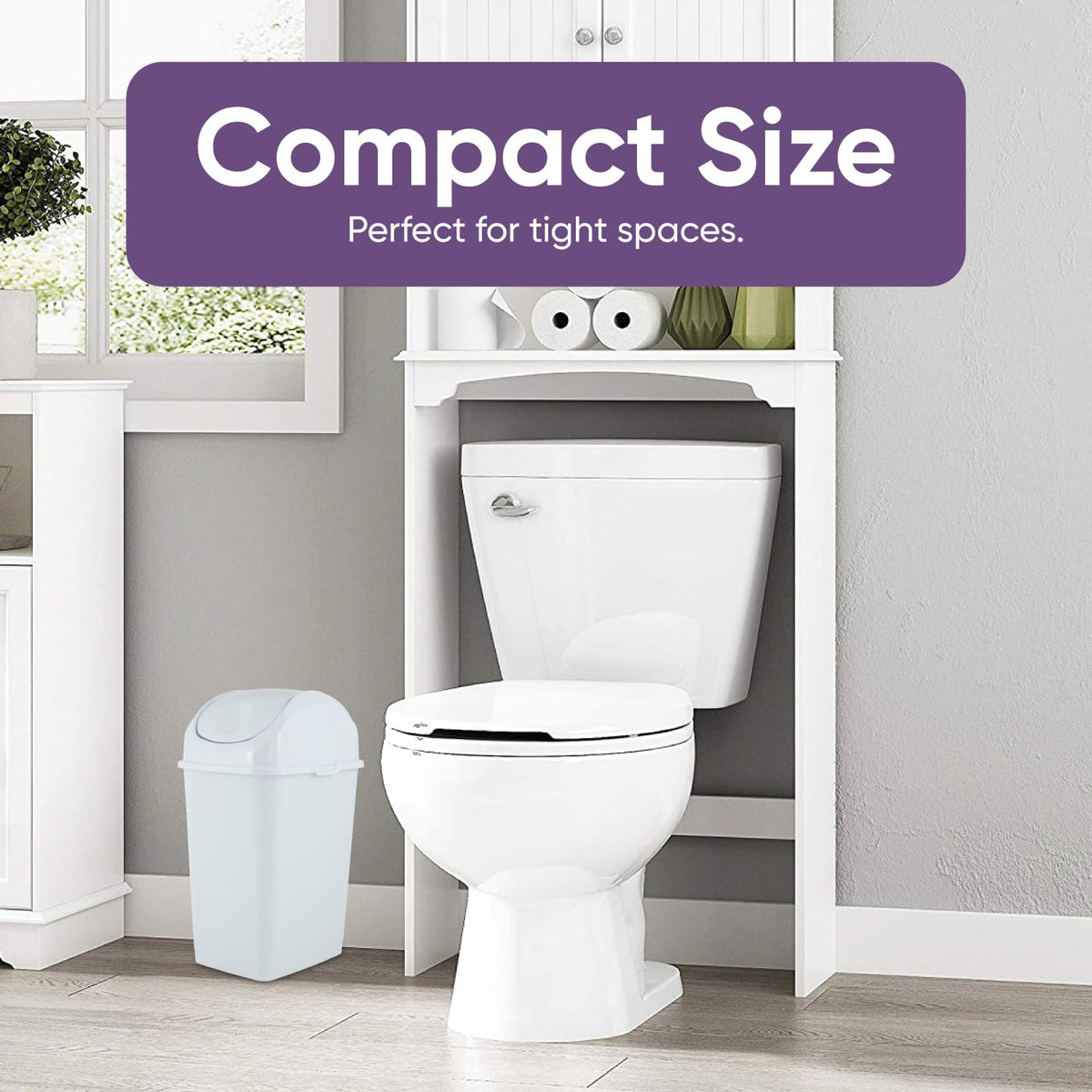 Superio Brand 4.7 GAL. Compact Slim Trash Can