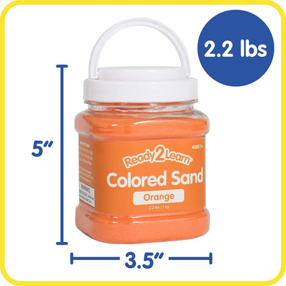READY 2 LEARN Arena de colores, naranja, 2.2 libras, arena de juego para niños, perfecta para artes y manualidades, contenedores sensoriales, decoraciones de boda y relleno de jarrón