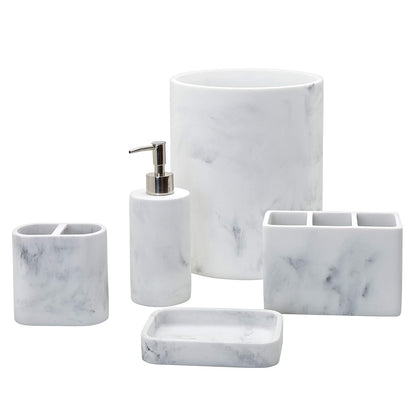 Zenna Home Corin Organizador de Cambiador: Almacenamiento de encimera para organización de mostrador de baño, Soporte para Cepillo para Polvo de Dientes, Maquillaje y más, Resina Resistente, Gris