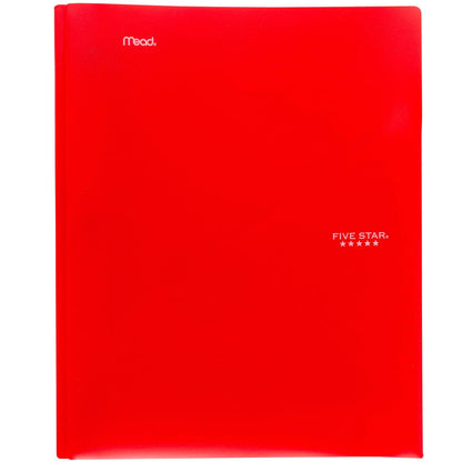 Five Star - Carpeta de 2 bolsillos, paquete de 4 carpetas de plástico con cierres de punta, capacidad para papel de 8-1/2 x 11 pulgadas, negro, rojo fuego, verde bosque, azul pacífico (38140)