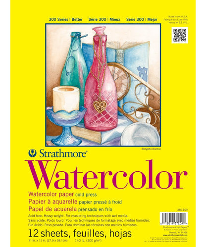 Strathmore Bloc de Papel para Acuarela, Libre de Ácido - 11x15 - bloc de notas - Bloc de papel