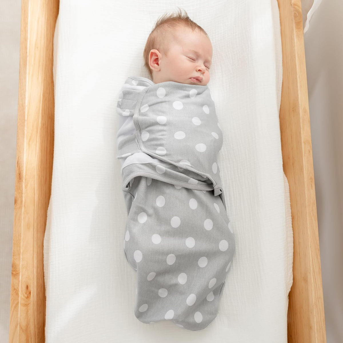 Comfy Cubs Mantas Envolventes para Bebé, Paquete de 3 Mantas | Gris - Manta Envolvente 100% Algodón para Recién Nacidos de 0-3 Meses, Ajustable, Transpirable y Duradera