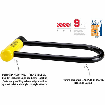 Kryptonite New York LS - Bloqueo en U, Resistente antirrobo, Cerradura de Seguridad para Bicicleta, Color Dorado, grillete de 16 mm de Largo con Llaves, Bloqueo de Seguridad definitivo para