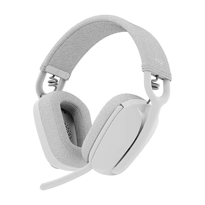 Logitech Zone Vibe 100 Auriculares inalámbricos livianos con micrófono, multipunto, Funciona con Teams,Google Meet, Zoom, Mac/PC,Blanco