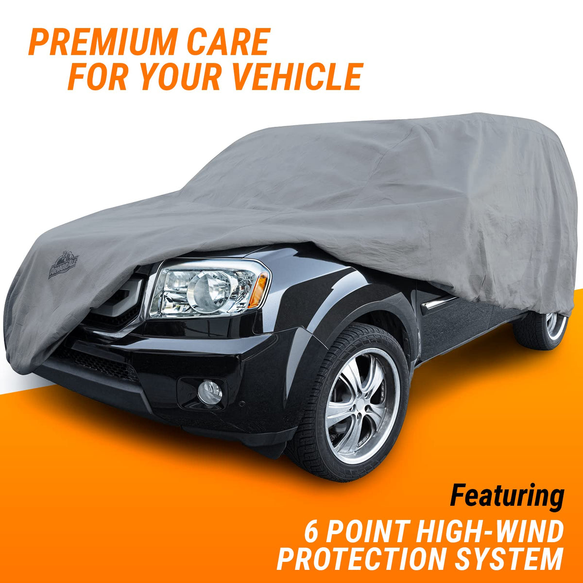 Armor All - Funda de automóvil resistente para todo tipo de clima, protección máxima contra el sol, la lluvia, el viento y la nieve para SUV o CUV de hasta 205 pulgadas de longitud; cubiertas para interiores y exteriores; gris