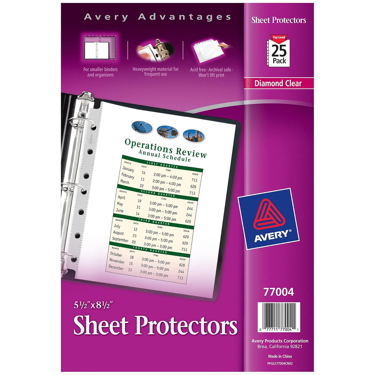 Avery 77004 Protectores de Hojas Semi-color, Libres de PVC, 25 Protectores, color Transparente