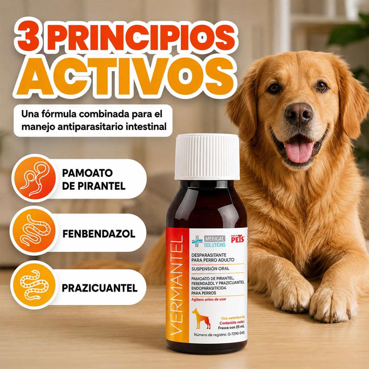 Fancy Pets MS Vermantel Desparasitante en Suspensión 25 ml para Perros Adultos