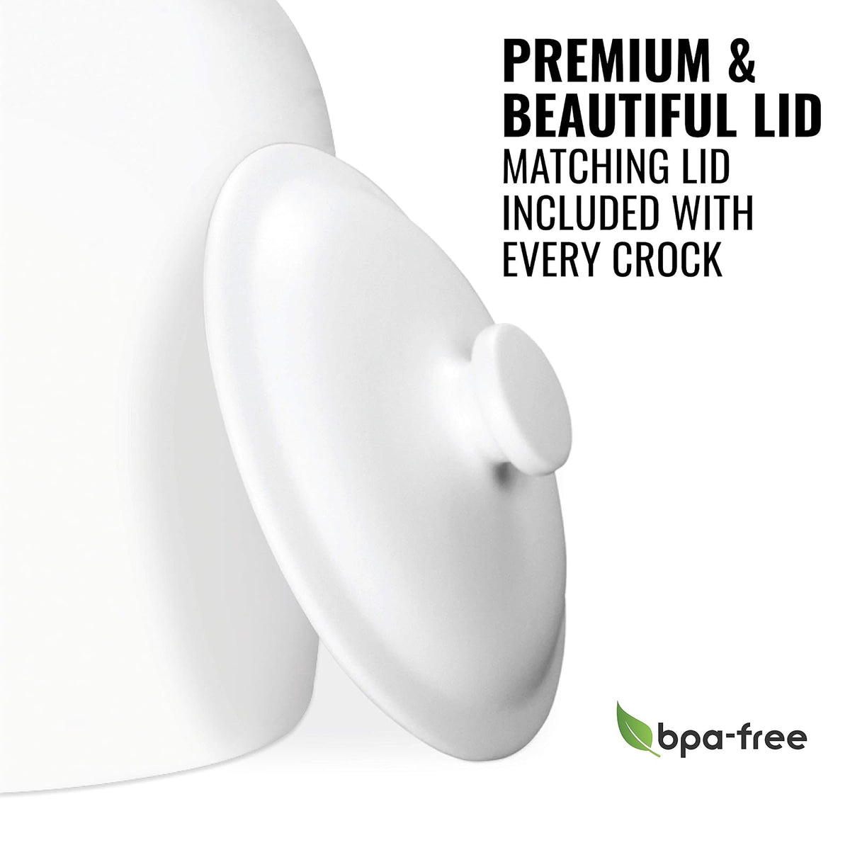 Geo Sports - Dispensador de agua de cerámica de porcelana, llave de acero inoxidable, válvula y tapa incluida. Se adapta a jarras de 3 a 5 galones. (Blanco macizo)