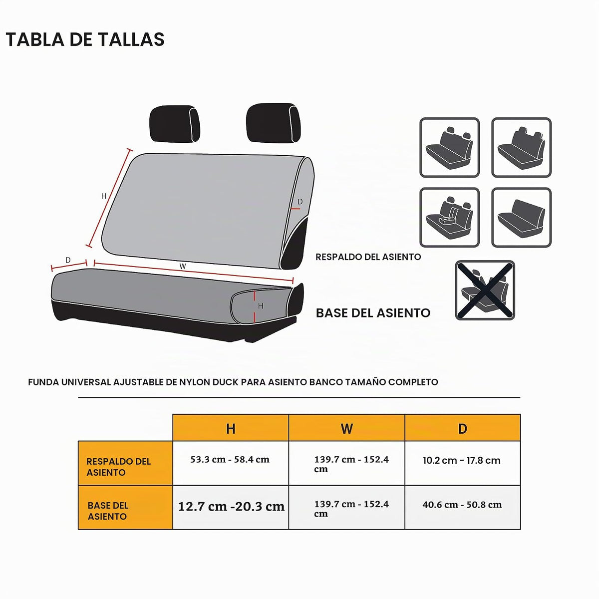 Carhartt Funda de Asiento de Banco Nailon Cordura 500 Denier