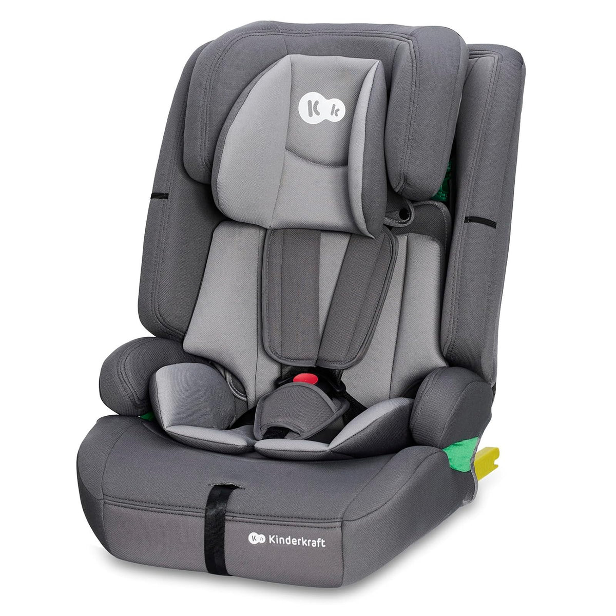 Kinderkraft SAFETY FIX 2 Autoasiento I-SIZE, 75-150 cm, grupo 1/2/3 isofix, Asiento de automóvil amplio y blando para niño, Arnés interior de 5 puntos, Reposacabezas ajustar, Reductor modular, Gris