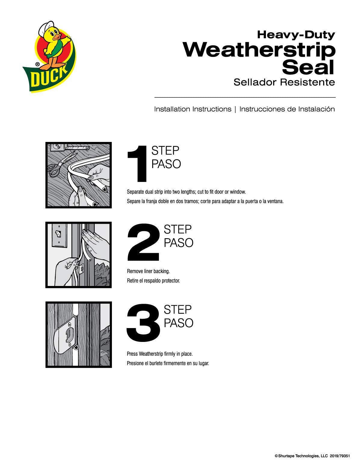 Duck Brand 282434 - Sello autoadhesivo resistente para grandes huecos, 3/8 pulgadas de ancho x 1/4 pulgadas de grosor x 17 pies de largo, 2 sellos, blanco