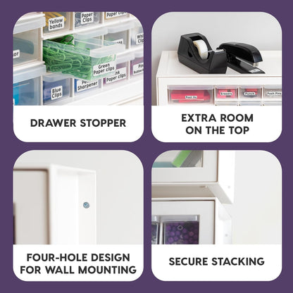 IRIS USA Organizador de Tornillos, Gabinete de 36 Cajones, Almacenamiento de Cajones de Plástico para Manualidades, Piezas Pequeñas, Tuercas y Herramientas, Pasatiempos de Arte de Scrapbook - Blanco