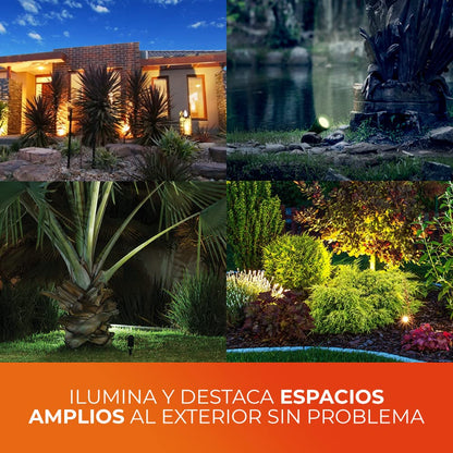 Tecnolite Lámpara con Estaca Jardín, Potencia Máx. 50 W, 1 Base GU10, IP44, IK06, No incluye foco