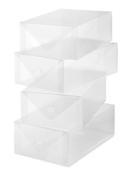 Whitmor - 6362-2691-4 Caja de zapatos para mujer Clear Vue Collection, juego de 4