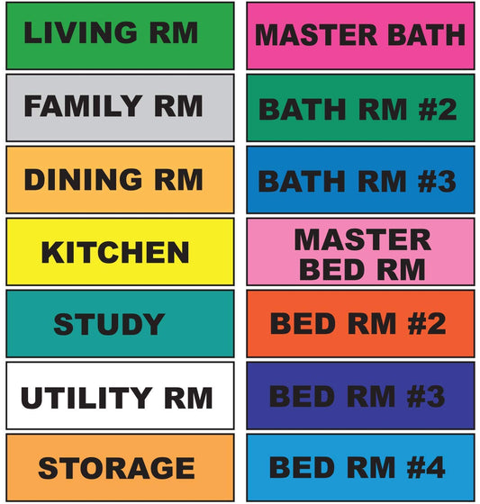 Tag-A-Room Moving Labels, 140 Count Color Coded Moving Stickers Labels, Moving Supplies 1" x 4" Each