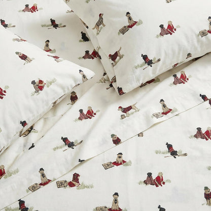 Eddie Bauer - Juego de sábanas Queen, Ropa de Cama de Franela de algodón cálido y Transpirable con Bolsillos Profundos, Cepillado para Mayor suavidad, acogedora decoración del hogar, Certificado