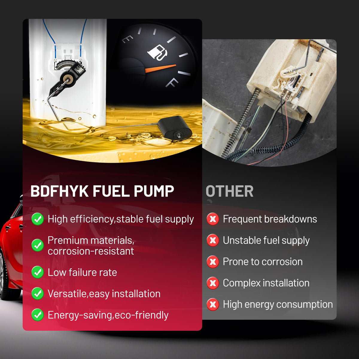 BDFHYK - Módulo de bomba de combustible eléctrica compatible con Ford Mustang 2005 4.0L V6, 4.6L V8 Reemplazar E2457M
