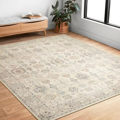 Loloi II Hathaway Collection HTH-04 Beige/Multi 7'-6" x 9'-6" Area Rug