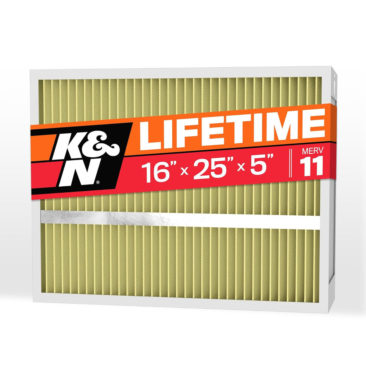 K&N - Filtro de aire para horno HVAC de 16 x 25 x 5, dura toda la vida, lavable, Merv 11, el último filtro HVAC que comprarás, respira de forma segura en casa o en la oficina, HVC-51625