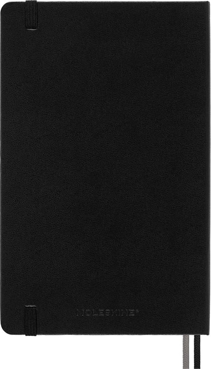 Moleskine Cuaderno ampliado clásico, tapa dura, grande (12.7 x 20.8 cm), rayado/forrado, negro, 400 páginas