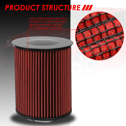 DNA Motoring Filtro de Aire Lavable AFPN-228-RD para Ford Escape, Focus, Transit Connect, Lincoln MKC, Rojo
