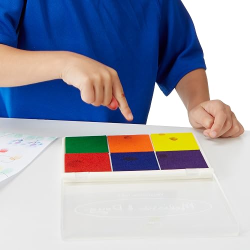 Melissa & Doug Almohadilla de Tinta Arco Iris para Sellos, Artes y Manualidades, Tinta Lavable, 6 Colores