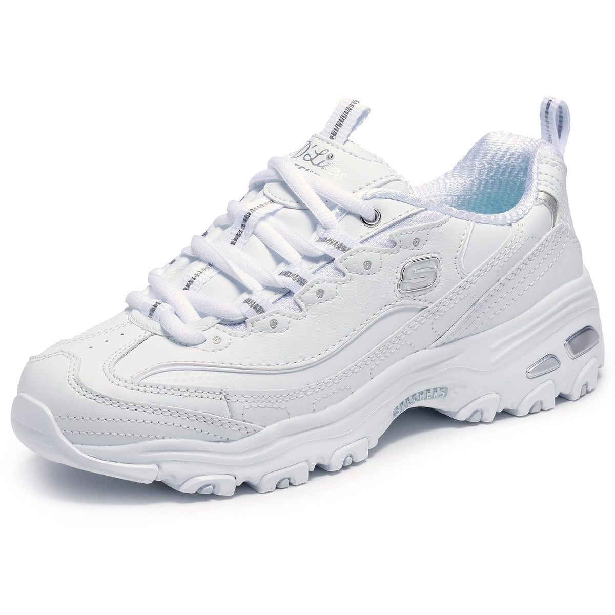 Skechers D'Lites Biggest Fan tenis para mujer - 23.0 cm - Blanco - Plateado