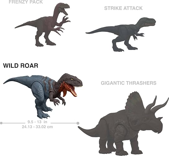 Jurassic World Rugido Salvaje Ceratosaurus, Dinosaurio de Juguete con Luces, Sonidos y Movimiento de Mordida Vertical, para Niños de 4 Años en Adelante