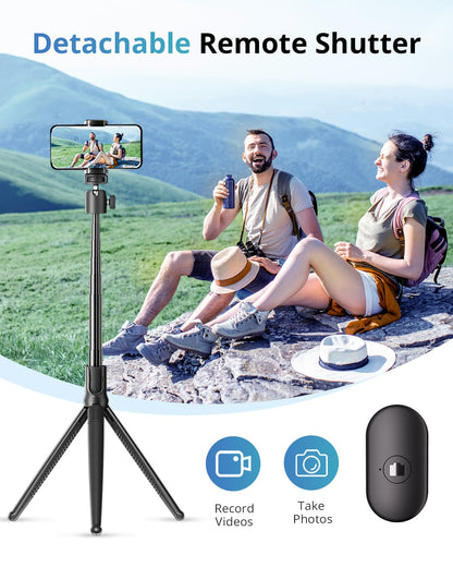 UBeesize - Trípode Extensible para teléfono, trípodes Flexibles con Control Remoto, Palo Selfie 3 en 1 con Soporte Gopro, Soporte para iPhone para grabación, volgging, transmisión en Vivo Apto para