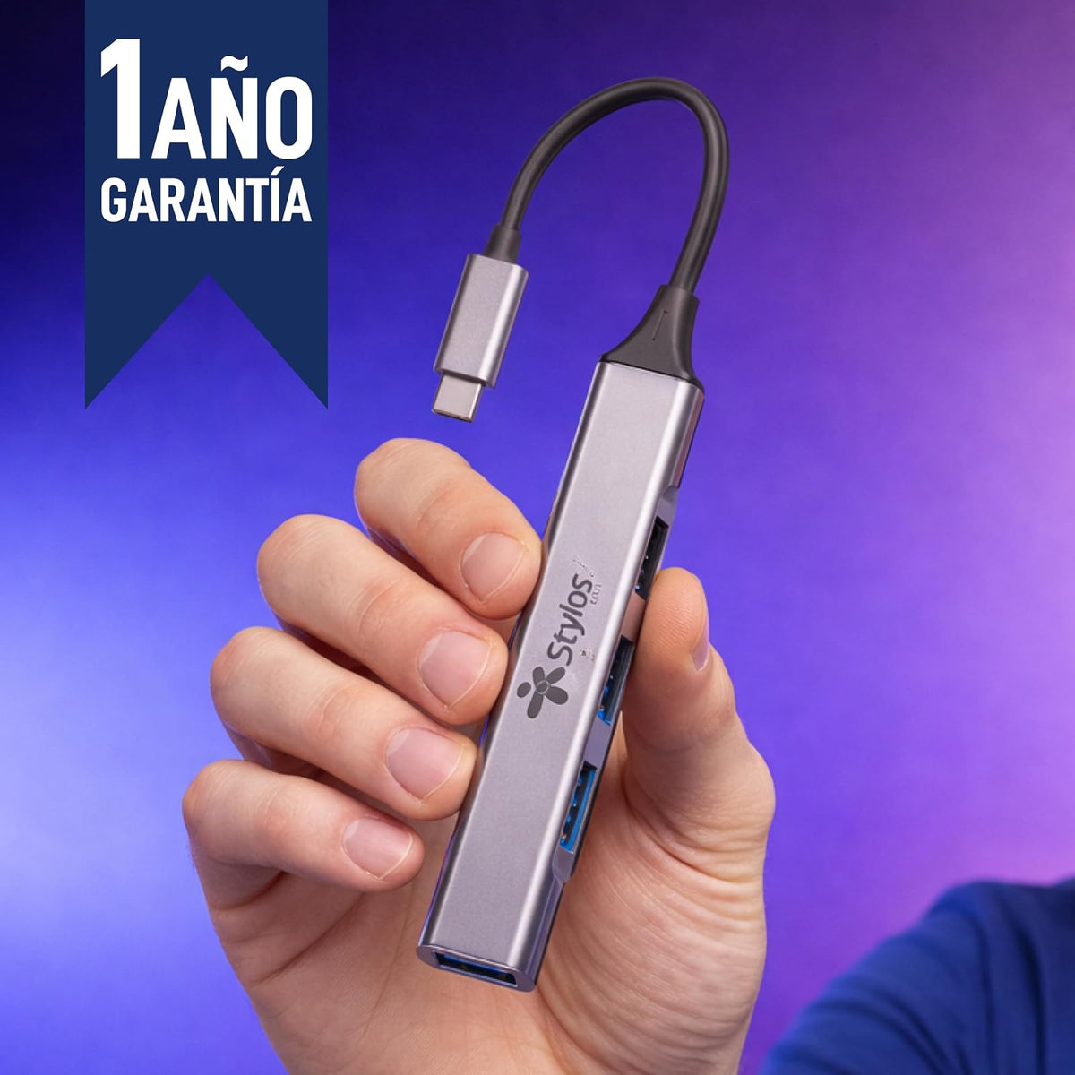 Hub de 4 Puertos USB a Tipo C Stylos Tech