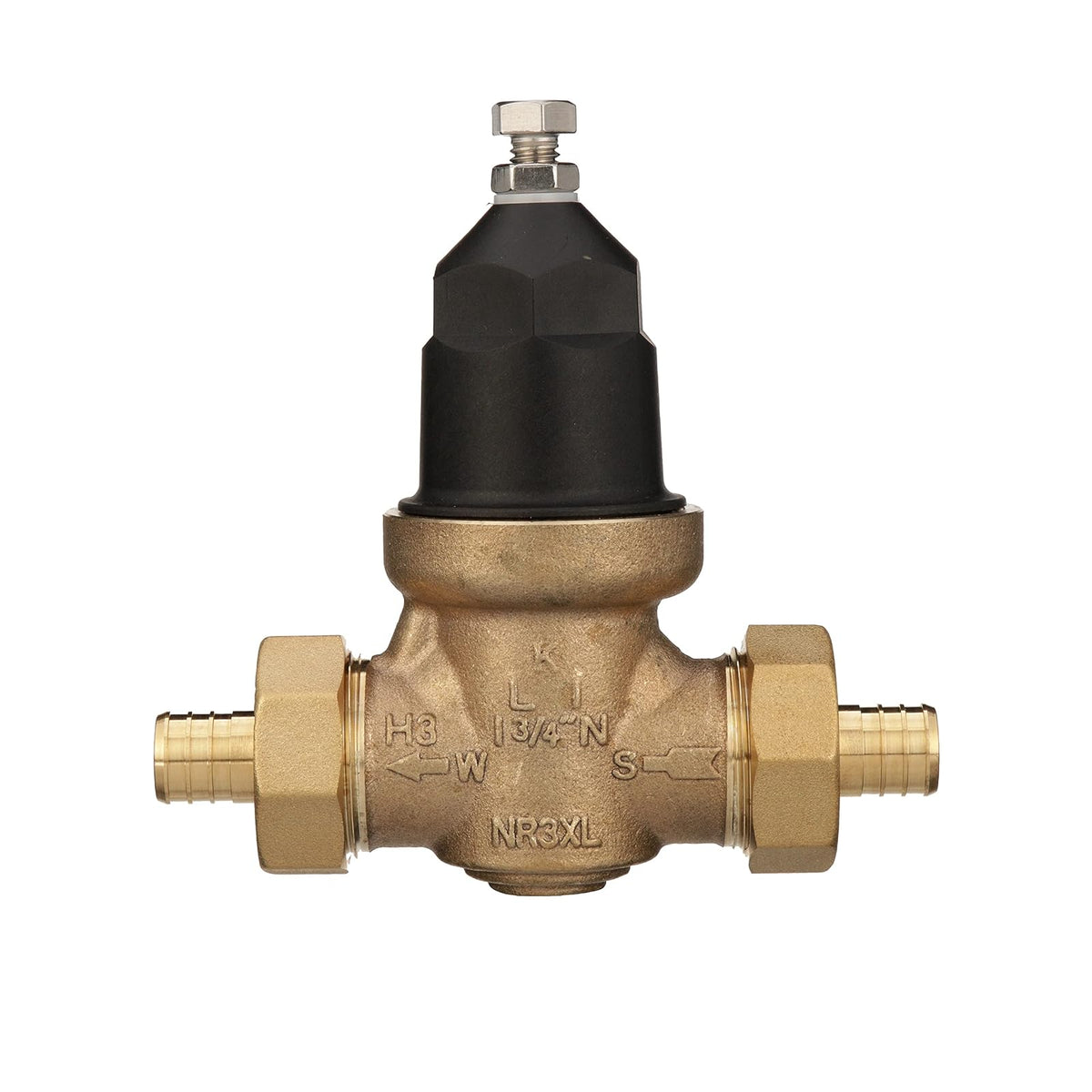Zurn Wilkins 34-NR3XLDUPEX - Válvula reductora de presión NR3XL de 3/4 pulgadas con conexión de doble unión PEX de crimpado sin plomo