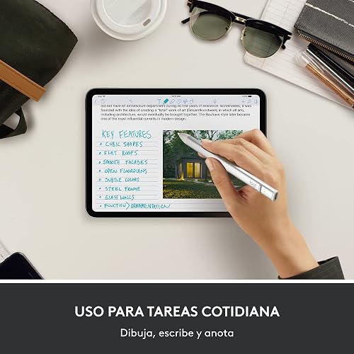 Logitech Crayon Lápiz Digital para iPad (Compatibilidad Solo con Puerto USB C) con tecnología Apple Pencil, precisión de Pixel y Punta Inteligente Dynamic con Carga rápida USB C - Gris