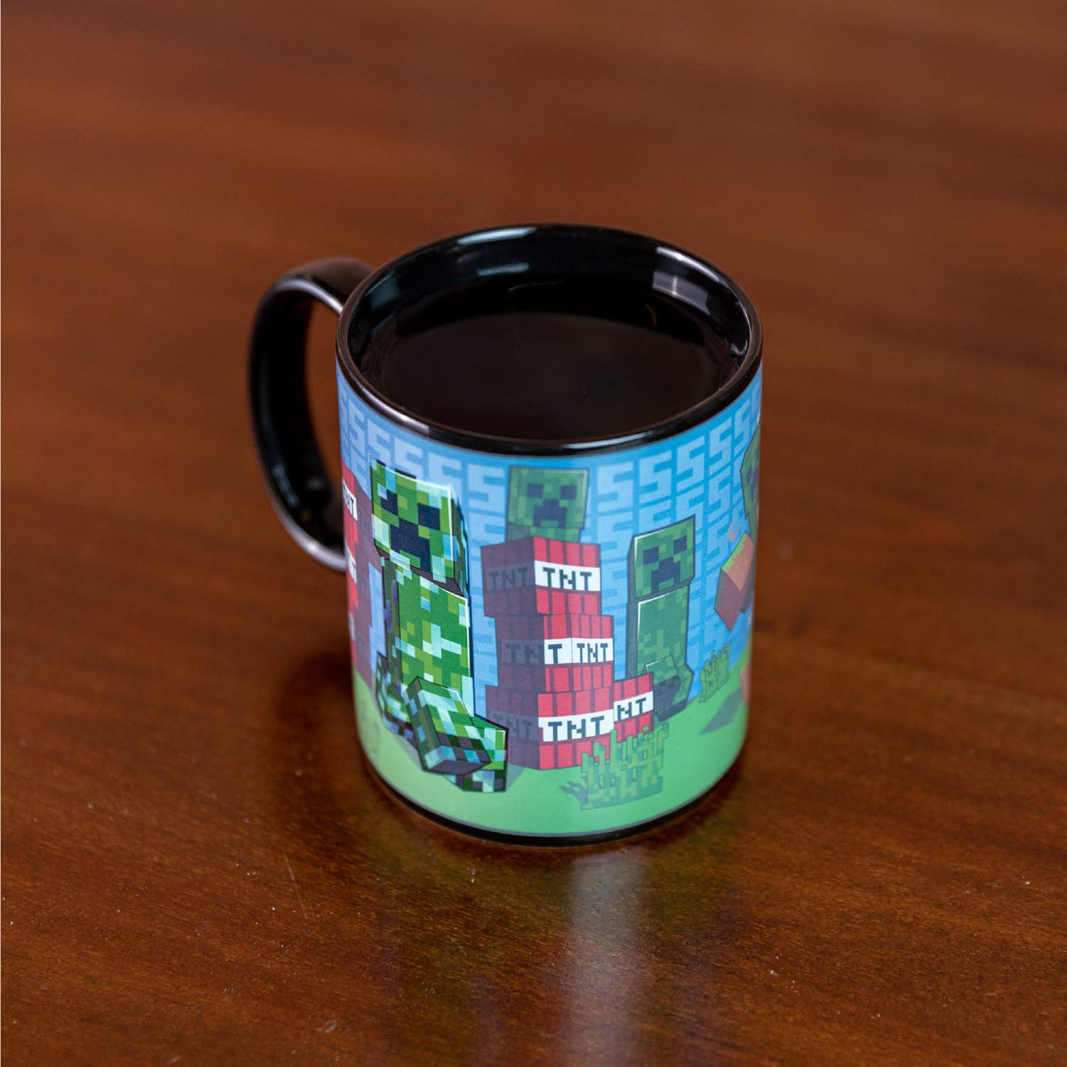 Taza Creeper que Cambia con Calor Minecraft - Taza Oficial que Cambia con Bebidas Calientes, 295 ml