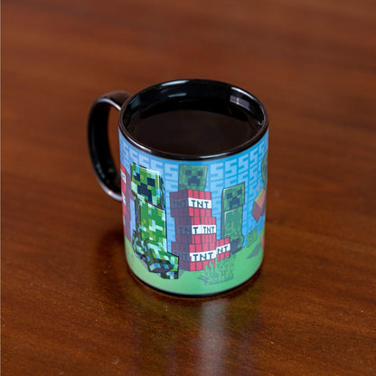 Taza Creeper que Cambia con Calor Minecraft - Taza Oficial que Cambia con Bebidas Calientes, 295 ml