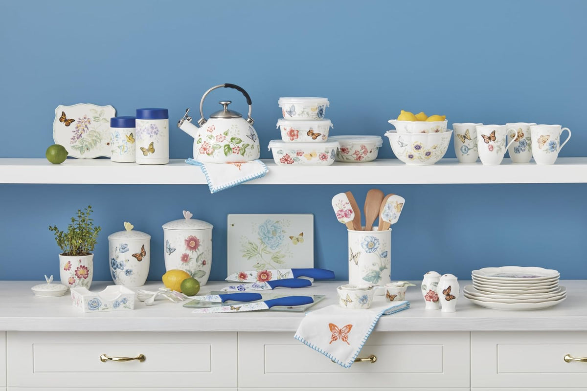Lenox Tabla para Picar Grande Butterfly Meadow, Vidrio Resistente, Lavado a Mano, 33 cm de Ancho