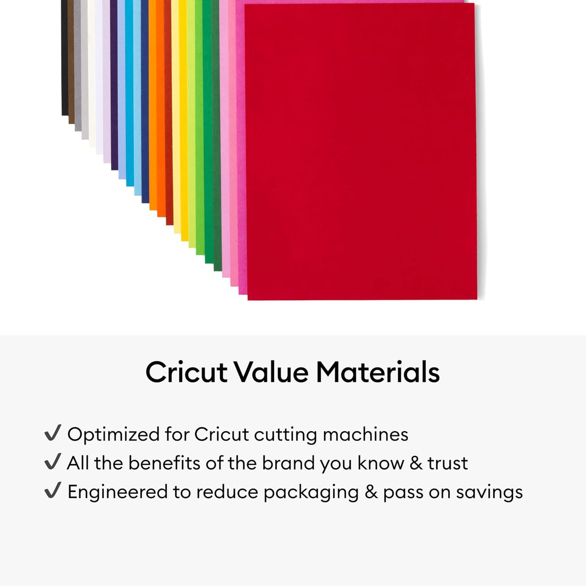 Value Cardstock, Rainbow Sampler 8.5"X11" (125) | Compatible con máquinas Joy Xtra, Explore, y Maker, tamaño carta