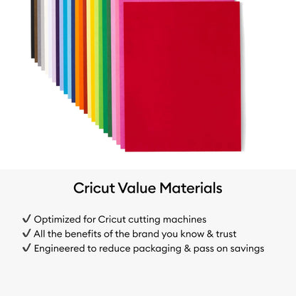 Value Cardstock, Rainbow Sampler 8.5"X11" (125) | Compatible con máquinas Joy Xtra, Explore, y Maker, tamaño carta