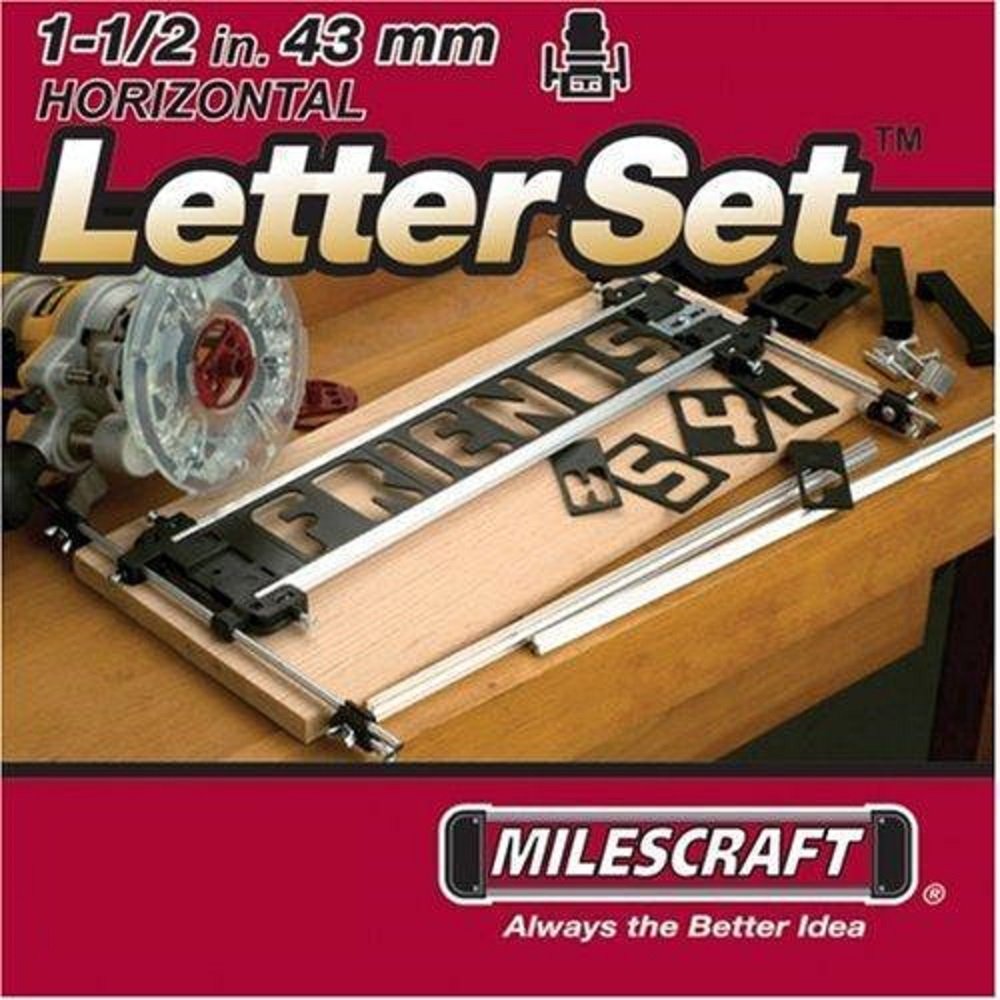 Milescraft 2202 Juego de plantillas horizontales de 1-1/2" para sistema de fabricación de señales, color negro